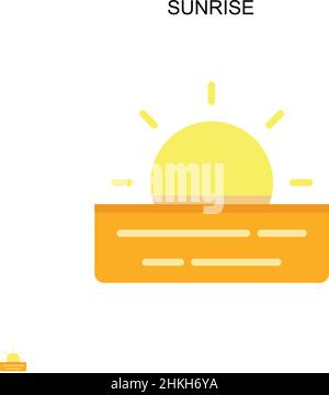 Sunrise Simple vector icon. Illustration symbol design template for web mobile UI element. Stock Vector