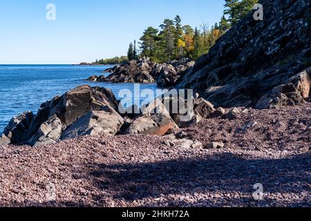 Sign for Hunter's Point Park, near Copper Harbor, Michigan Stock Photo ...