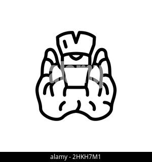 Human organs thyroid gland color line icon. Isolated vector element. Outline pictogram for web page, mobile app, promo Stock Vector
