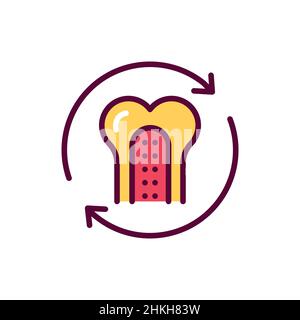 Bone marrow color line icon. Isolated vector element. Outline pictogram for web page, mobile app, promo Stock Vector