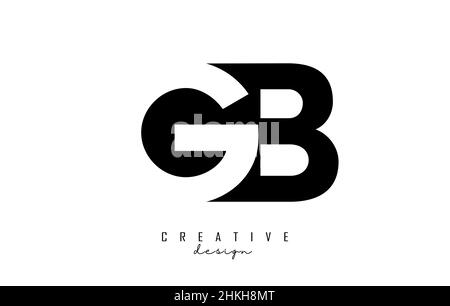 GB letters Logo with negative space design. Letter with geometric typography. Creative Vector Illustration with letters. Stock Vector