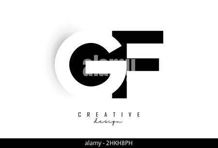 Gf letters Logo with negative space design. Letter with geometric typography. Creative Vector Illustration with letters. Stock Vector