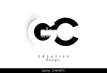 GC letters Logo with negative space design. Letter with geometric typography. Creative Vector Illustration with letters. Stock Vector