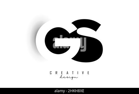 GS letters Logo with negative space design. Letter with geometric typography. Creative Vector Illustration with letters. Stock Vector