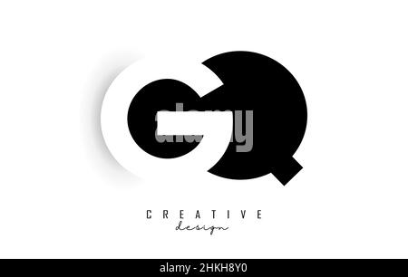 GQ letters Logo with negative space design. Letter with geometric typography. Creative Vector Illustration with letters. Stock Vector
