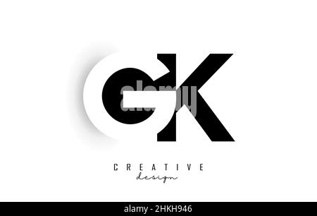 GK letters Logo with negative space design. Letter with geometric typography. Creative Vector Illustration with letters. Stock Vector