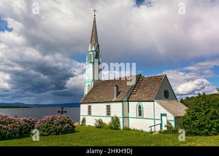 Canada, British Columbia, Fort St. James, Our Lady of Good Hope Catholic Church, completed 1873 Stock Photo