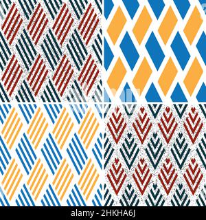 4 different vector patterns in the same package(eps). One pattern is paid and 3 are free (white dividing lines) Stock Vector