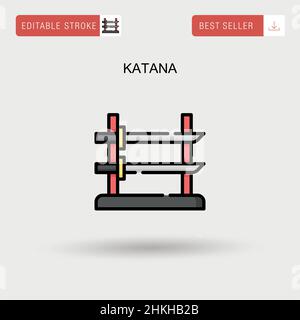 Katana Simple vector icon. Stock Vector