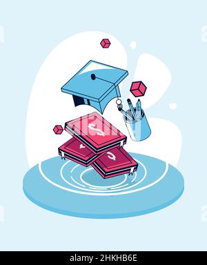 education loans with economy books Stock Vector