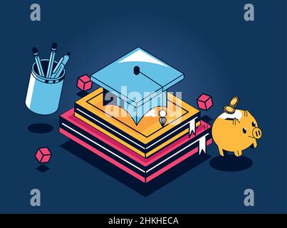 education loans with piggy Stock Vector