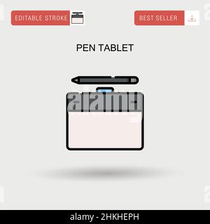 Pen tablet Simple vector icon. Stock Vector