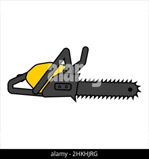 Chainsaw icon isolated on white background. Vector illustration Stock Vector