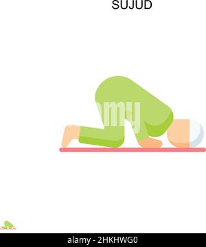 Sujud Simple vector icon. Illustration symbol design template for web mobile UI element. Stock Vector