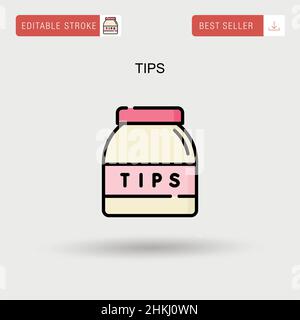 Quick Tips icon design simple flat vector symbol outline collection set ...