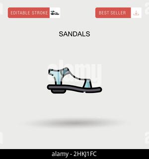 Sandals Simple vector icon. Stock Vector