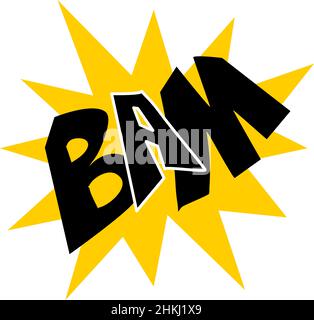 cartoon BAM action word starbursts Stock Vector