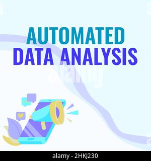 Writing displaying text Automated Data Analysis. Word for automatic decision making based on big data Phone Drawing Sharing Comments And Reactions Stock Photo