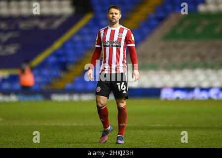 Birmingham, UK. 04th Feb, 2022. Oliver Norwood #16 of Sheffield United during the game Credit: News Images /Alamy Live News Stock Photo