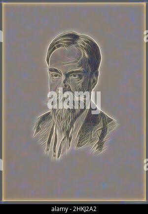 Inspired by Reproduction after chalk drawing with portrait of Frans Coenen Jr., print maker:, intermediary draughtsman: Willem Witsen, Netherlands, c. 1860 - c. 1915, paper, collotype, height 359 mm × width 260 mm, Reimagined by Artotop. Classic art reinvented with a modern twist. Design of warm cheerful glowing of brightness and light ray radiance. Photography inspired by surrealism and futurism, embracing dynamic energy of modern technology, movement, speed and revolutionize culture Stock Photo