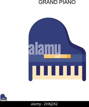 Grand piano Simple vector icon. Illustration symbol design template for web mobile UI element. Stock Vector