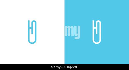 Design the initial letter H logo combination of modern and unique paper clips Stock Vector