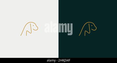 Modern and elegant dog logo with initial letter N Stock Vector