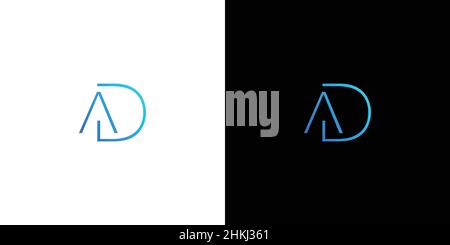 Modern and professional letter AD initials logo design Stock Vector
