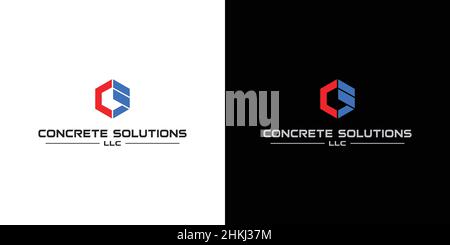 Modern and powerful CS initials logo design Stock Vector