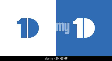 Simple and modern 1D logo design with an attractive and attractive appearance 1 Stock Vector