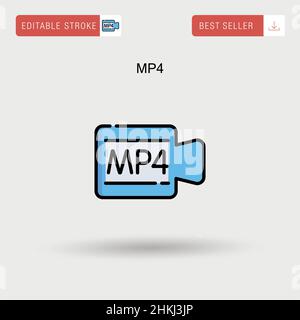 Mp4 Simple vector icon. Stock Vector