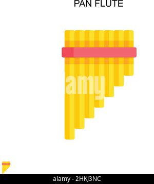 Pan flute Simple vector icon. Illustration symbol design template for web mobile UI element. Stock Vector