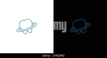 Simple and unique dentist planet logo design Stock Vector