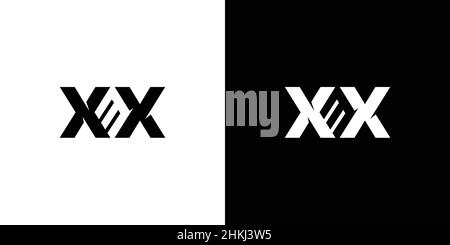 The initial letter XX logo design forms a modern and professional number 3 Stock Vector