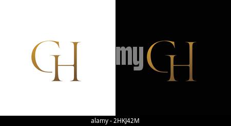 Unique and luxury GH initials logo Stock Vector