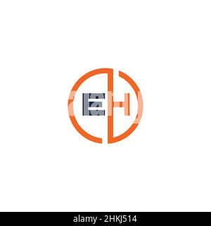 A modern and sophisticated  logo design with initials EH Stock Vector