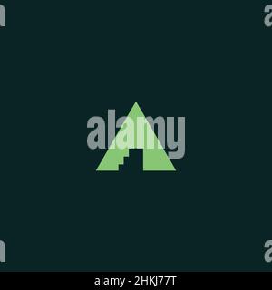 Logo design combination of triangle symbol and ladder symbol Stock Vector