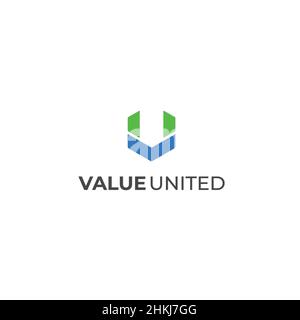 Modern and cool UV letter initial logo design Stock Vector