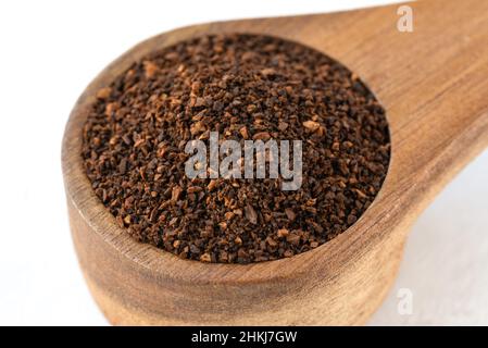 Ground Coffee in a Wood Scoop Stock Photo