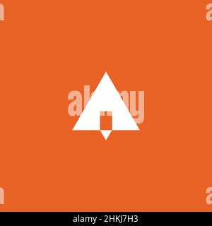 Logo design combination of triangle symbol and pencil symbol Stock Vector