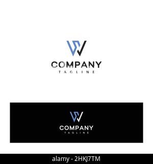 Modern and cool SW letter initials logo Stock Vector