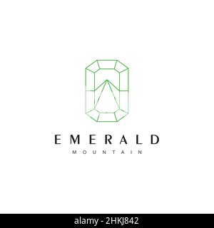 Modern and elegant emeral stone logo design Stock Vector