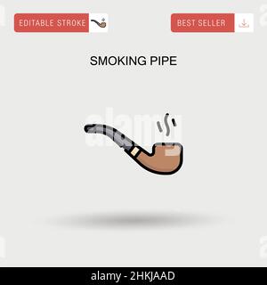 Smoking pipe Simple vector icon. Stock Vector