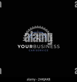 Timed logo design for modern and unique car Stock Vector
