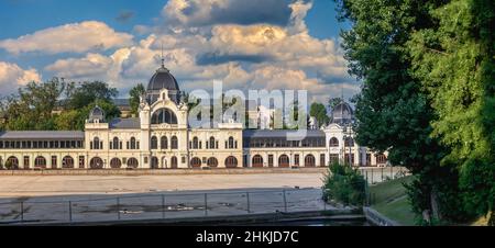 City park ice rink in Budapest, Hungary Stock Photo