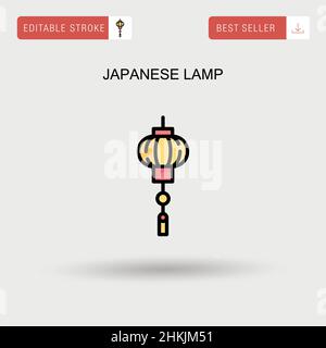 Japanese lamp Simple vector icon. Stock Vector