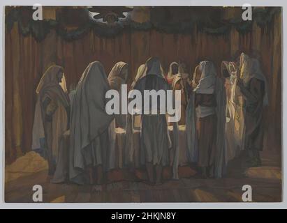 Art inspired by The Last Supper, La Cène légale, The Life of Our Lord Jesus Christ, La Vie de Notre-Seigneur Jésus-Christ, James Tissot, French, 1836-1902, Opaque watercolor over graphite on gray wove paper, France, 1886-1894, Image: 8 9/16 x 12 1/16 in., 21.7 x 30.6 cm, 19th Century, Classic works modernized by Artotop with a splash of modernity. Shapes, color and value, eye-catching visual impact on art. Emotions through freedom of artworks in a contemporary way. A timeless message pursuing a wildly creative new direction. Artists turning to the digital medium and creating the Artotop NFT Stock Photo