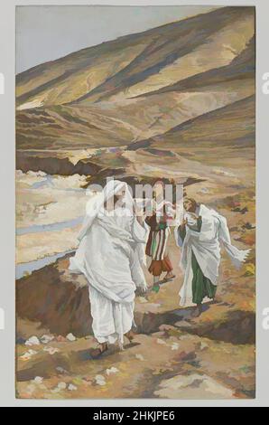 Art inspired by The Calling of Saint John and Saint Andrew, Vocation de Saint Jean et de Saint André, The Life of Our Lord Jesus Christ, La Vie de Notre-Seigneur Jésus-Christ, James Tissot, French, 1836-1902, Opaque watercolor over graphite on gray wove paper, France, 1886-1894, Image, Classic works modernized by Artotop with a splash of modernity. Shapes, color and value, eye-catching visual impact on art. Emotions through freedom of artworks in a contemporary way. A timeless message pursuing a wildly creative new direction. Artists turning to the digital medium and creating the Artotop NFT Stock Photo