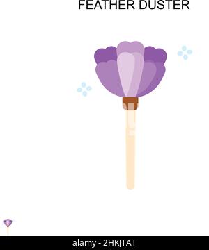 Feather duster Simple vector icon. Illustration symbol design template for web mobile UI element. Stock Vector