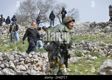 Burin, Palestine. 04th Feb, 2022.  Credit: Matan Golan/Alamy Live News Stock Photo